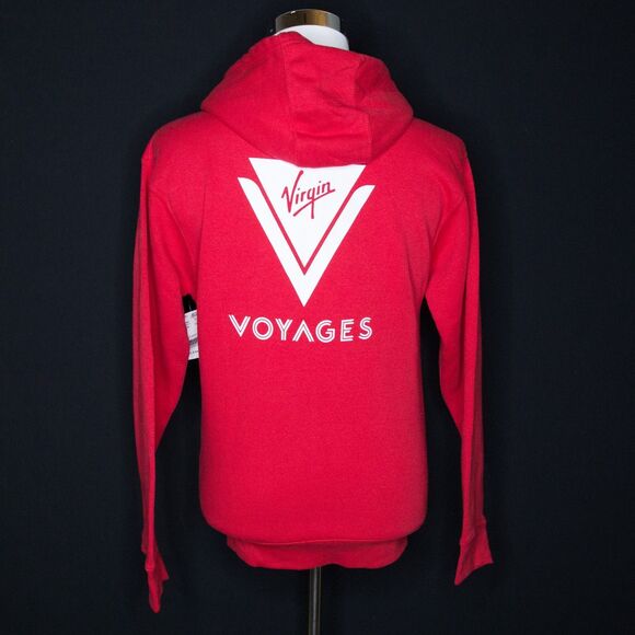 NWT Virgin Voyages Cruise Red Hoodie Full Zip Sweater Sz Small - Picture 4 of 6